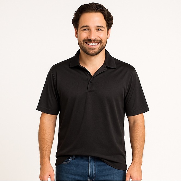 Bollé Men’s Black Short Sleeve Performance Polo Shirt Size XXL Made in Jordan - Picture 1 of 12